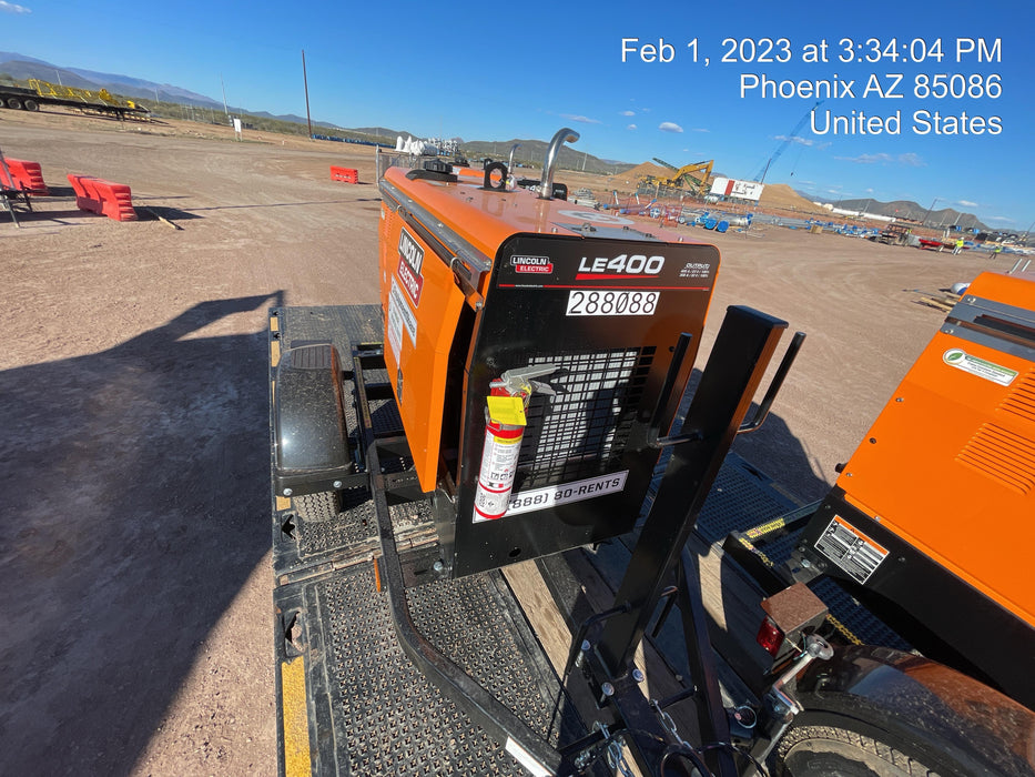 2023 Lincoln Electric LE400 Kubota V1505, Trlr, Cable Rack, Light Kit, ES Decals, T3