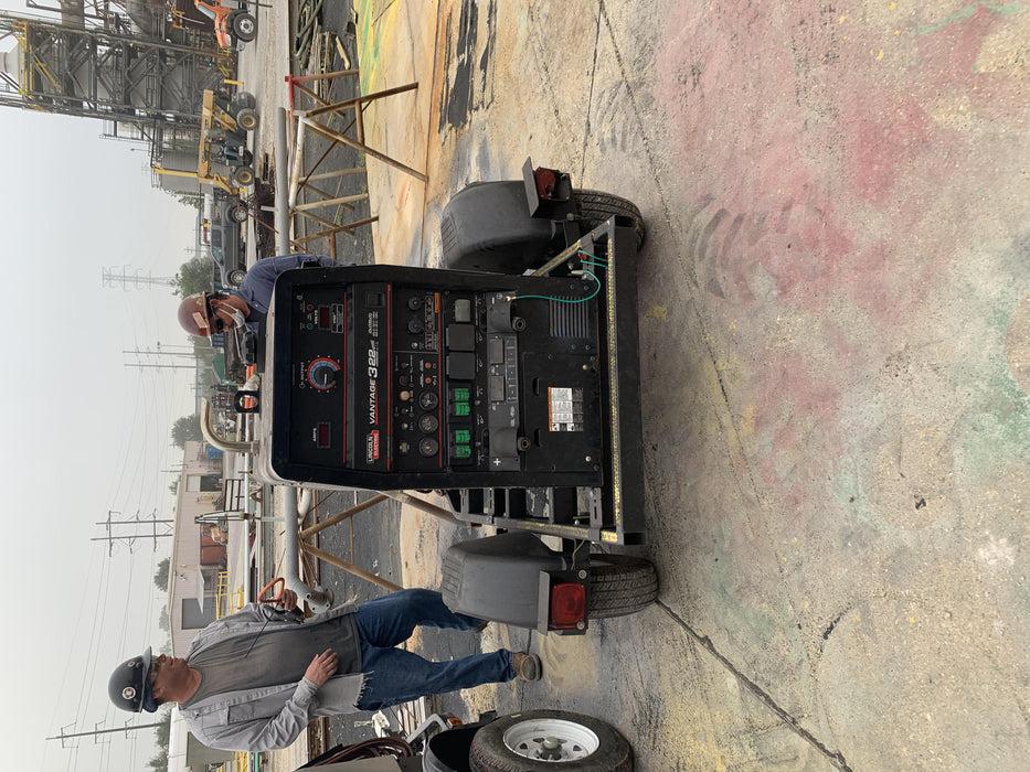 2019 Lincoln Electric Vantage 322 Welder Ready-Pak 3, Two wheel trailer, Fender and Light kit, Cable Rack