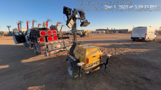 2022 Allmand NLV3GR (4) LED Light Fixture 350W, 23' Vertical Mast, 3kW Prime, Towable, ES Decals, T3