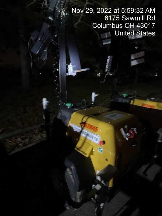 2022 Allmand NLV3GR (4) LED Light Fixture 350W, 23' Vertical Mast, 3kW Prime, Towable, ES Decals, T3