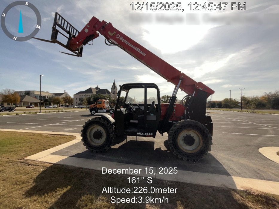 2019 Manitou MTA8044 74hp T4F, Open ROPS, Cab and Boom LED work lights, Auxiliary Hydraulics, Solid Tires, Amber strobe, Lift Hook 66" Carriage, 60" Forks