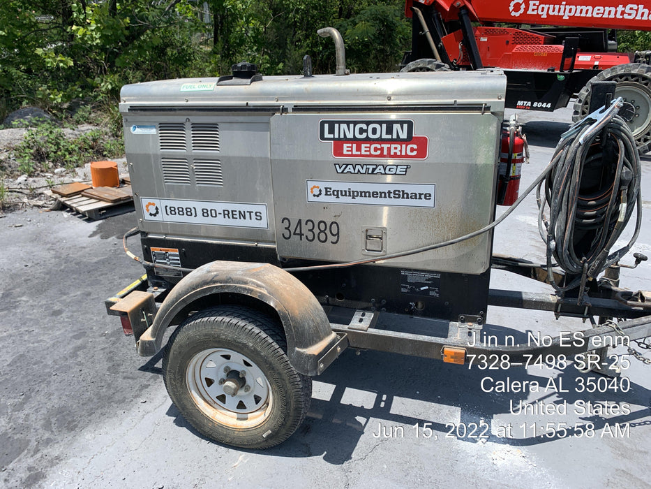 2021 Lincoln Electric Vantage 322 Vantage 322 Ready Pak 3 w/ Decals, ORANGE (includes trailer, cable rack, fender light kit) NO Telematics