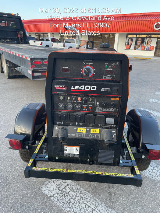 2022 Lincoln Electric LE400 Kubota V1505, Trlr, Cable Rack, Light Kit, ES Decals, T3