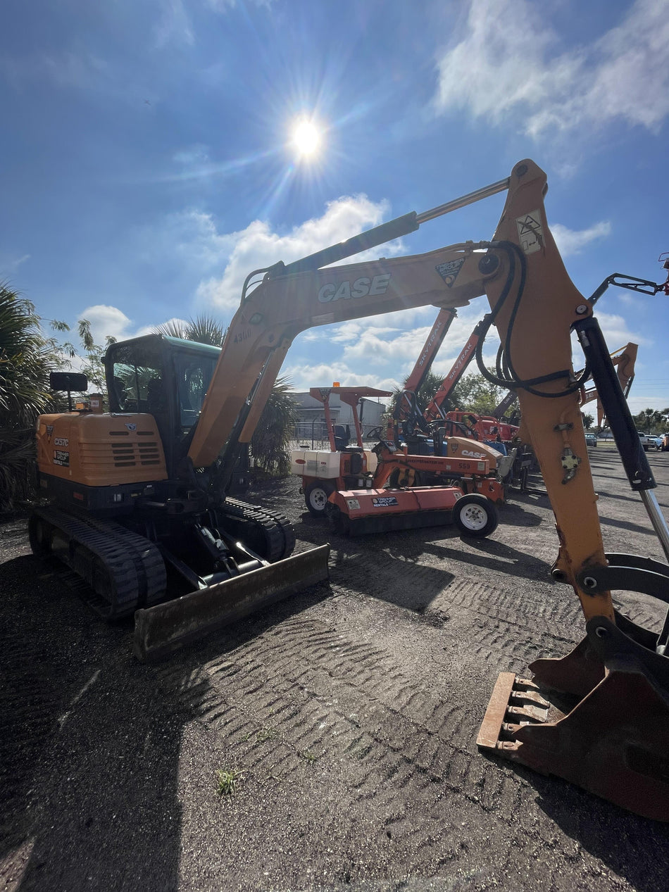 2018 Case CX57C CAB A/C, LONG ARM, RUBBER TRACKS, AUX HYD, THUMB