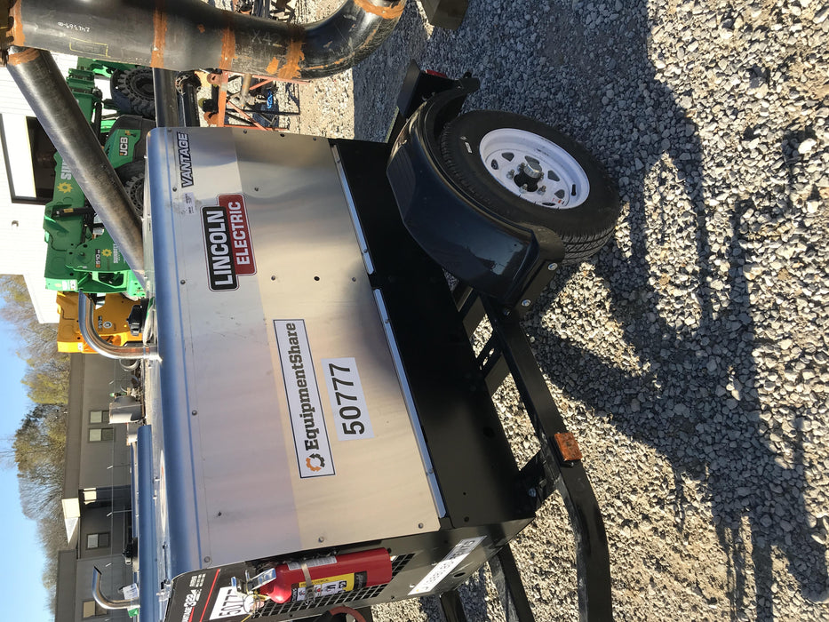 2019 Lincoln Electric Vantage 322 Welder Ready-Pak 3, Two wheel trailer, Fender and Light kit, Cable Rack