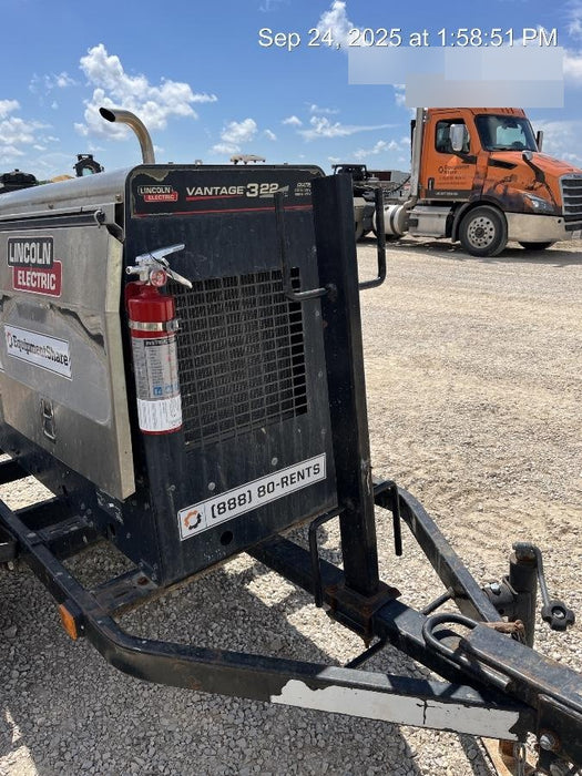 2019 Lincoln Electric Vantage 322 Welder Ready-Pak 3, Two wheel trailer, Fender and Light kit, Cable Rack