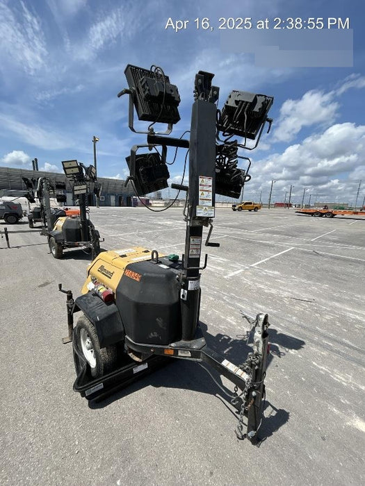 2022 Allmand NLV3GR (4) LED Light Fixture 350W, 23' Vertical Mast, 3kW Prime, Towable, Deep Sea L401, Leveling Jacks, Yanmar T4F 5.8hp