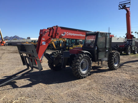 2020 Manitou MTA10055 Cab/Heat/Air, LED Work Lights, Solid Tires, Lift Hook, Beacon, Auxiliary Hydraulics w/66" Carriage and 60" Forks
