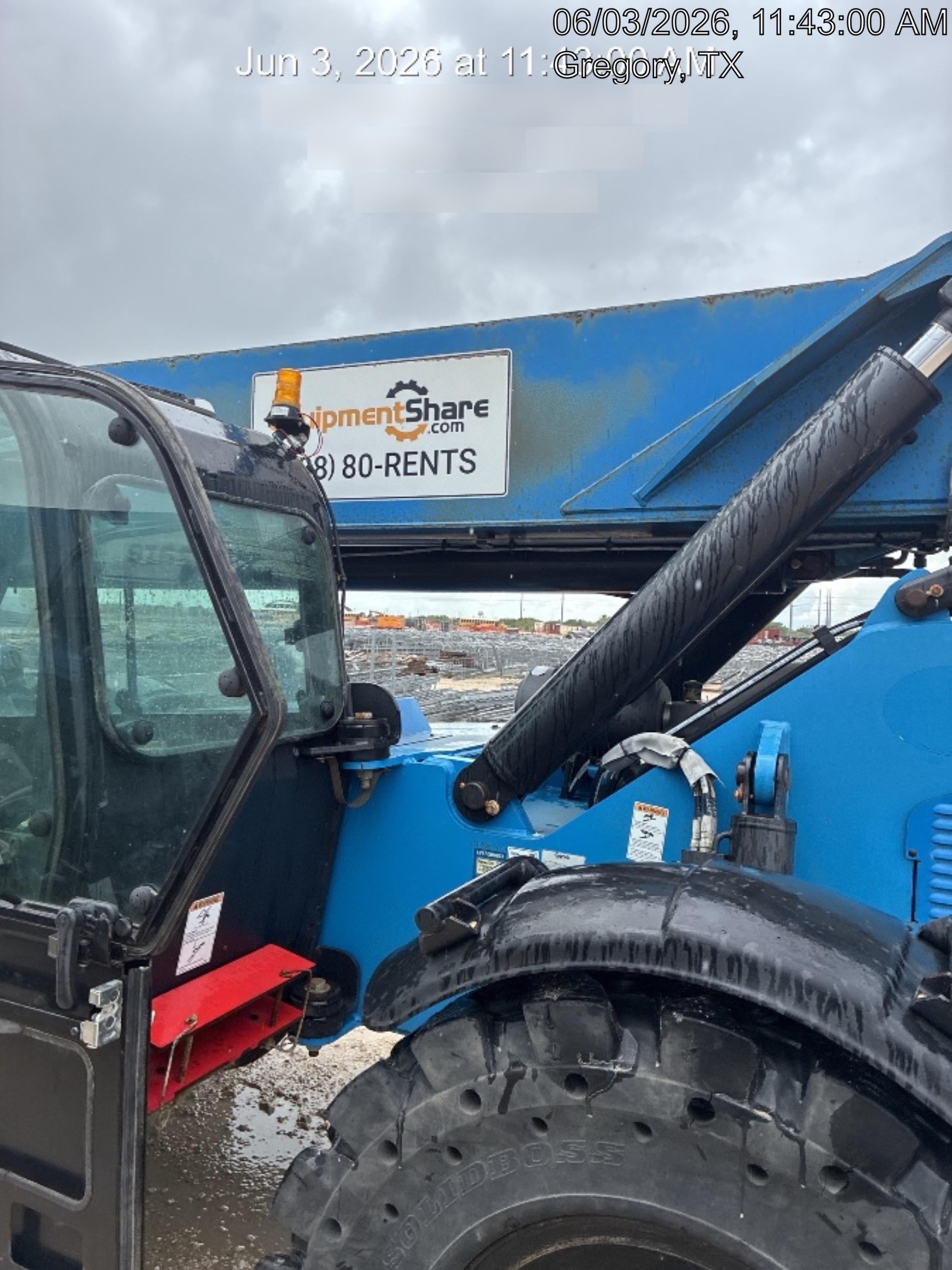 2019 Genie GTH-1056 Cab/Heat/AC, Solid RT Tires, LED Work Lights, Beacon 60" QA Carriage, 60" Forks