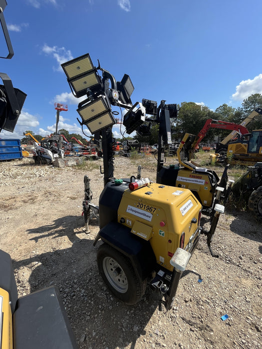 2022 Allmand NLV3GR (4) LED Light Fixture 350W, 23' Vertical Mast, 3kW Prime, Towable, Deep Sea L401, Leveling Jacks, Yanmar T4F 5.8hp