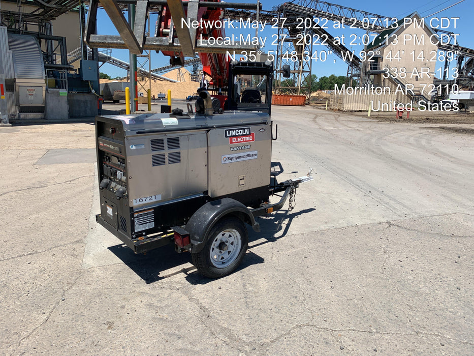 2018 Lincoln Electric Vantage 435 Lincoln Vantage 435 Welder Ready-Pak 3 w/Trailer, Fender/Light Kit, and Cable Rack