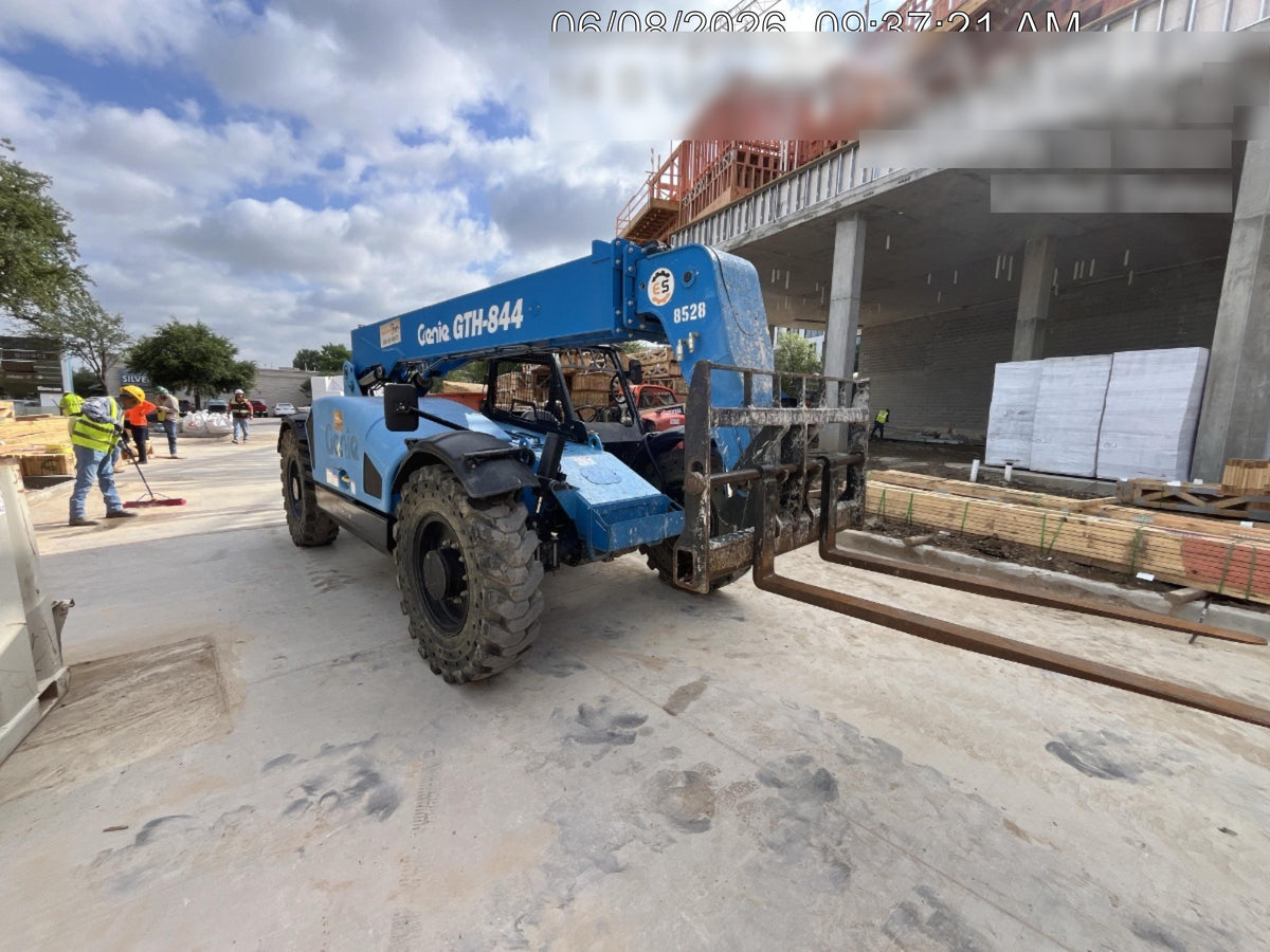 2018 Genie GTH-844 Genie GTH-844D w/Open ROPS, Solid Tires, Work Light/Beacon, 60" Carriage and Forks