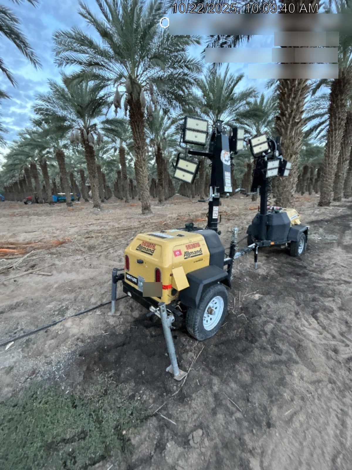 2021 Allmand NLV3GR (4) LED Light Fixture 350W, 23' Vertical Mast, 3kW Prime, Towable, Deep Sea L401, Leveling Jacks, Yanmar T4F 5.8hp