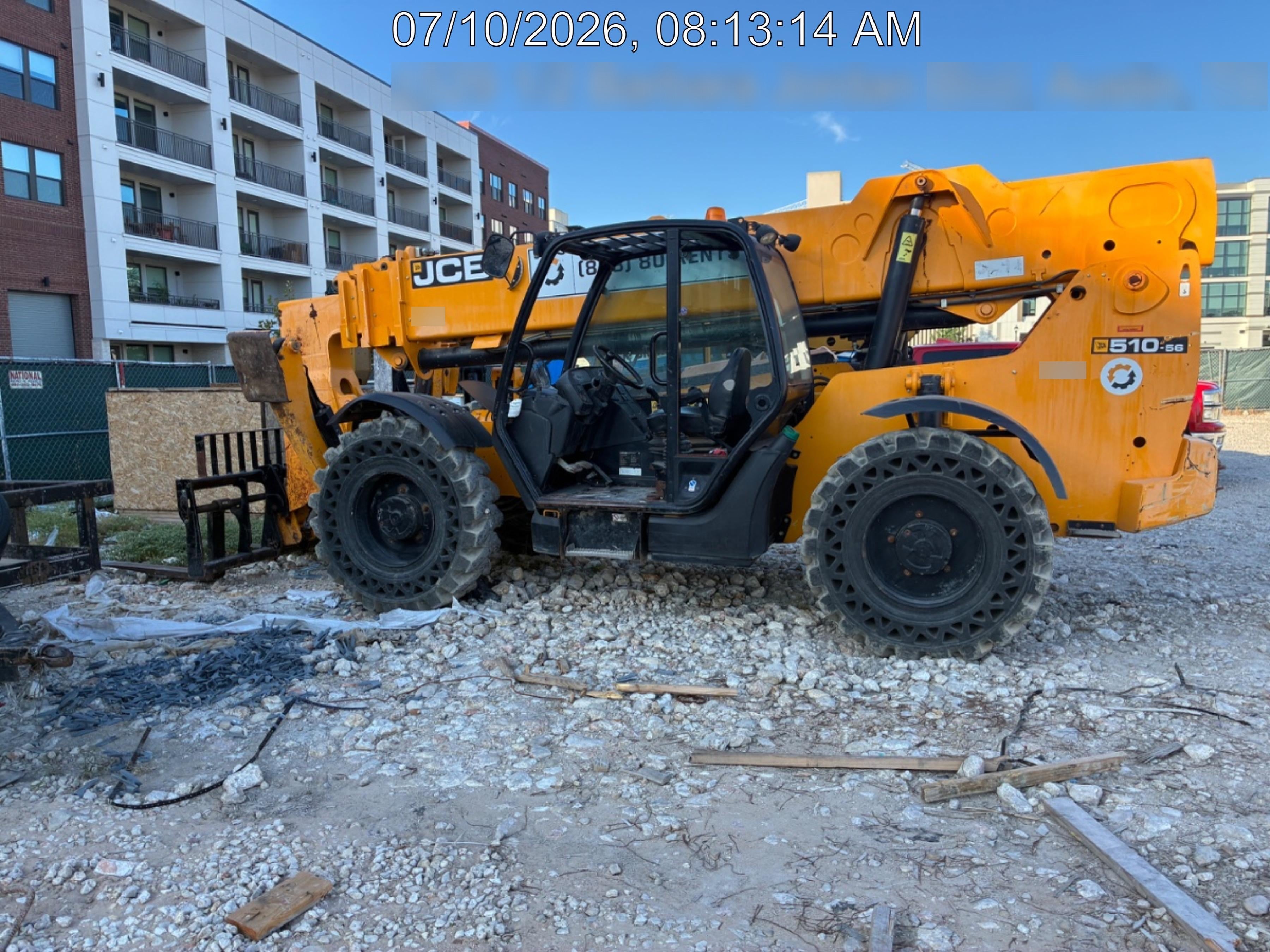 2020 JCB 510-56 Canopy, 74 HP, Solid Tires, STD Worklight, Beacon, Aux Hydraulics, Lifting Eye, Back up Alarm w/66" Carriage/60" Forks