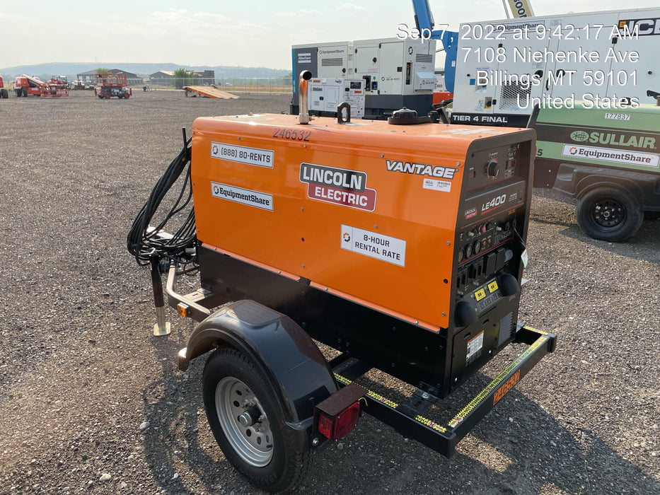 2022 Lincoln Electric LE400 Kubota V1505, Trlr, Cable Rack, Light Kit, ES Decals, T3