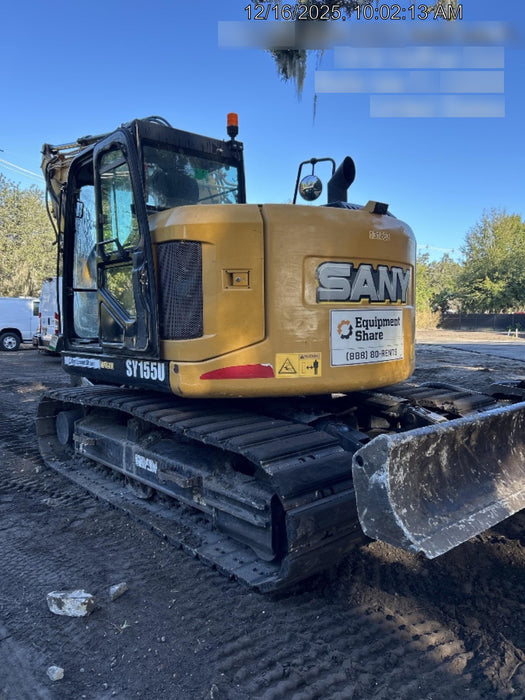 2020 Sany SY155U Rubber Tracks, Front Blade