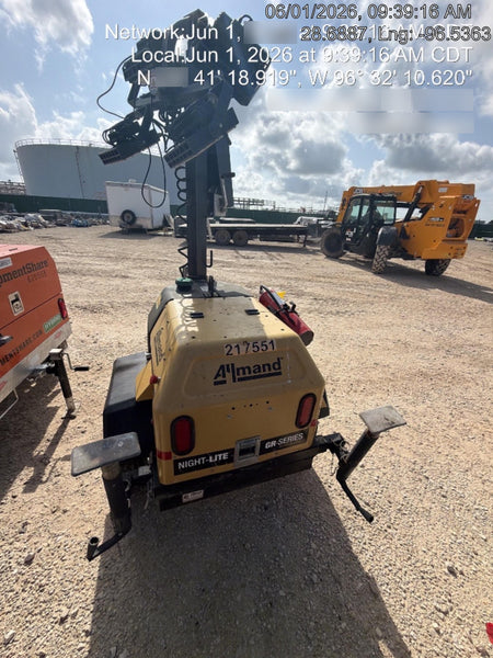 2022 Allmand NLV3GR (4) LED Light Fixture 350W, 23' Vertical Mast, 3kW Prime, Towable, Deep Sea L401, Leveling Jacks, Yanmar T4F 5.8hp