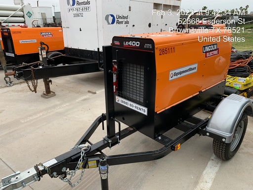 2022 Lincoln Electric LE400 Kubota V1505, Trlr, Cable Rack, Light Kit, ES Decals, T3