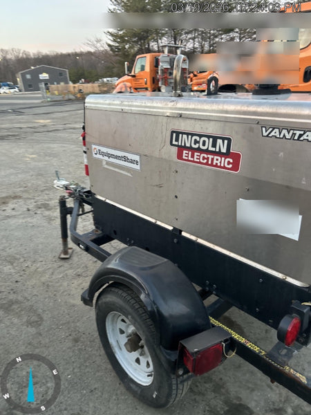 2019 Lincoln Electric Vantage 322 Ready-Pak 3, Two Wheel Trailer, Fender and Light Kit, Cable Rack