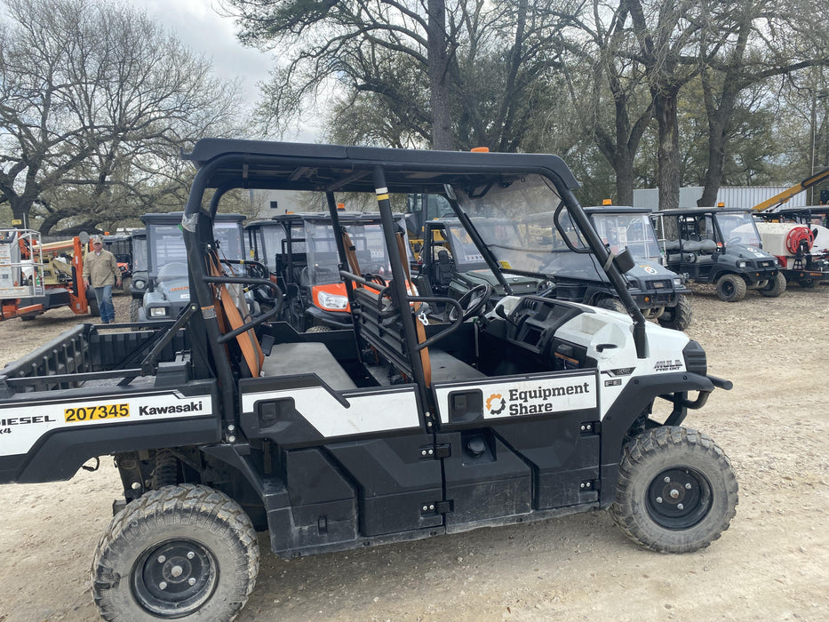 2022 Kawasaki Mule PRO-DXT Standard Options, Backup Alarm, Beacon, Plastic Hard Top, Poly Windshield, Horn Kit