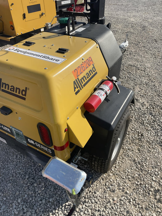 2022 Allmand NLV3GR (4) LED Light Fixture 350W, 23' Vertical Mast, 3kW Prime, Towable, Deep Sea L401, Leveling Jacks, Yanmar T4F 5.8hp