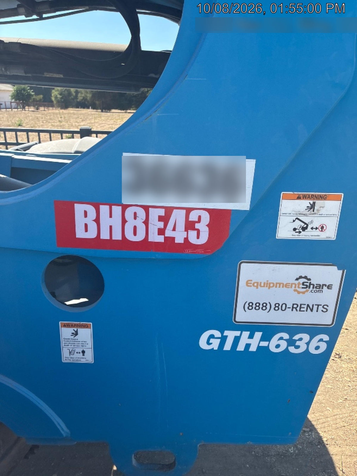 2019 Genie GTH-636 Canopy, Solid RT Tires, LED Work Lights, Beacon 60" QA Carriage, 48" Forks