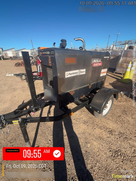 2019 Lincoln Electric Vantage 322 Welder Ready-Pak 3, Two wheel trailer, Fender and Light kit, Cable Rack
