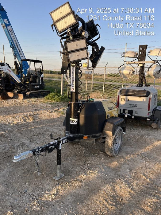 2022 Allmand NLV3GR (4) LED Light Fixture 350W, 23' Vertical Mast, 3kW Prime, Towable, ES Decals, T3