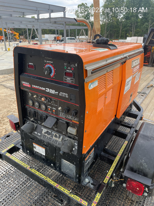 2021 Lincoln Electric Vantage 322 Vantage 322 Ready Pak 3 w/ Decals, ORANGE (includes trailer, cable rack, fender light kit) NO Telematics