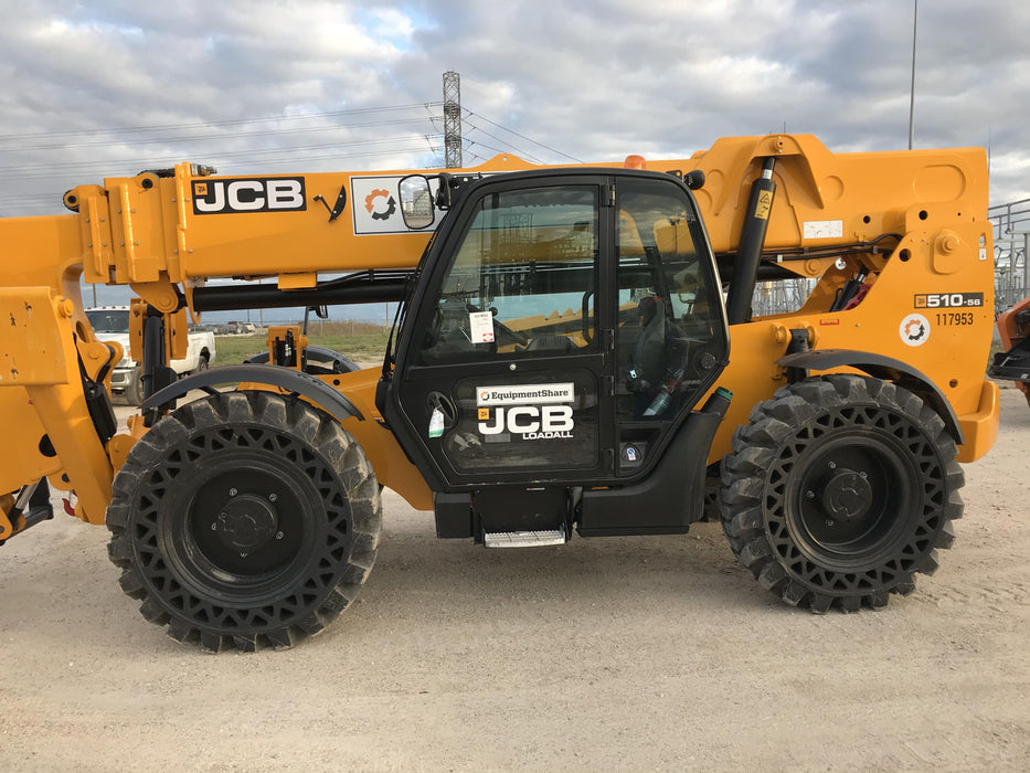 2020 JCB 510-56 Cab/Heat/Air, Solid Tires, Work Lights, Beacon, Aux Hydraulics, Back up Alarm, Lifting Eye, ES Decals