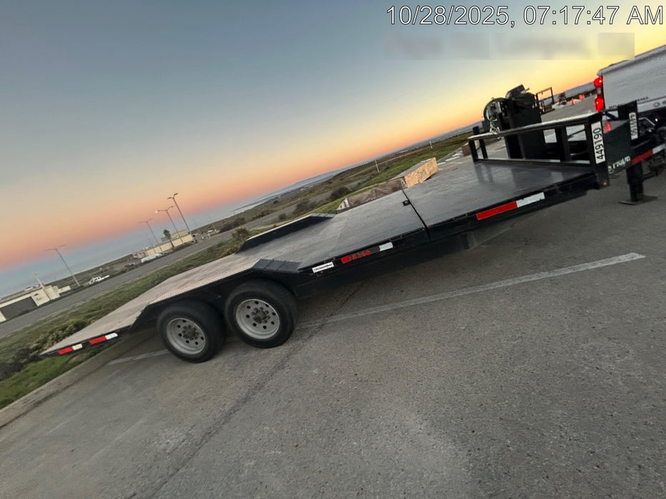 2025 TEXAS PRIDE TRAILERS 21' Lowboy Gravity Tilt Bed 14K Bumper Pull Trailer