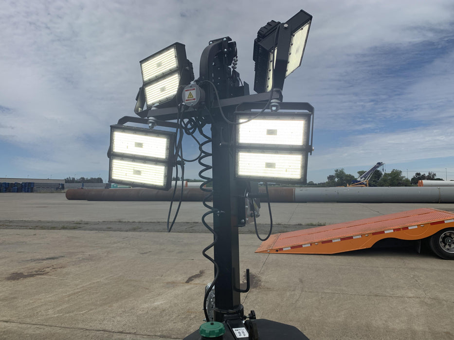 2021 Allmand NLV3GR (4) LED Light Fixture 350W, 23' Vertical Mast, 3kW Prime, Towable, Deep Sea L401, Leveling Jacks, Yanmar T4F 5.8hp