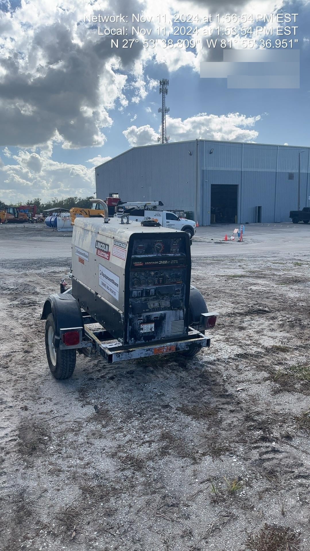 2019 Lincoln Electric Vantage 322 Welder Ready-Pak 3, Two wheel trailer, Fender and Light kit, Cable Rack