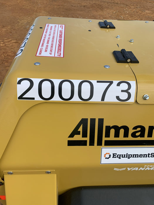 2022 Allmand NLV3GR (4) LED Light Fixture 350W, 23' Vertical Mast, 3kW Prime, Towable, Deep Sea L401, Leveling Jacks, Yanmar T4F 5.8hp