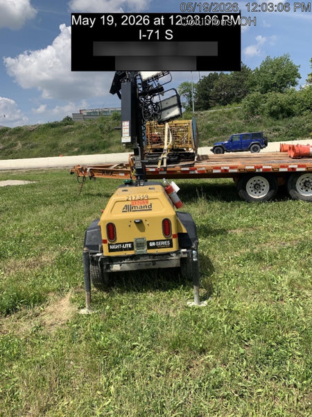 2022 Allmand NLV3GR (4) LED Light Fixture 350W, 23' Vertical Mast, 3kW Prime, Towable, Deep Sea L401, Leveling Jacks, Yanmar T4F 5.8hp