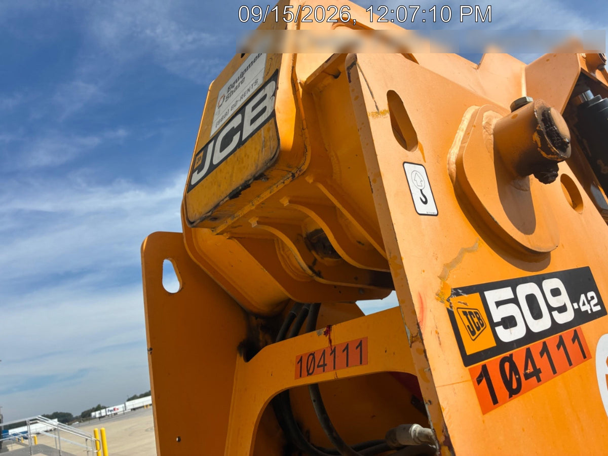 2020 JCB 509-42 Canopy, Solid Tires, Work Lights, Beacon, Aux Hydraulics, Back up Alarm, Lifting Eye, ES Decals