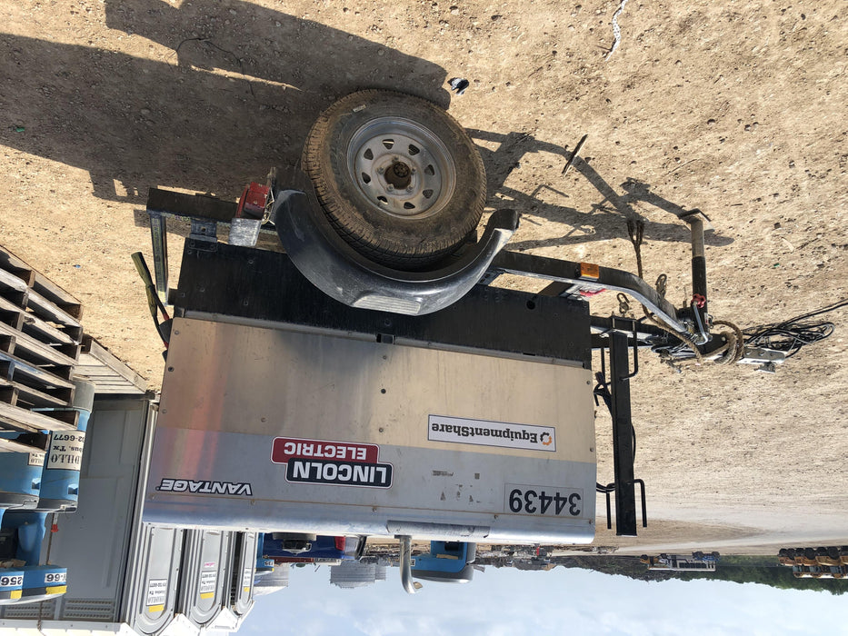 2019 Lincoln Electric Vantage 322 Welder Ready-Pak 3, Two wheel trailer, Fender and Light kit, Cable Rack