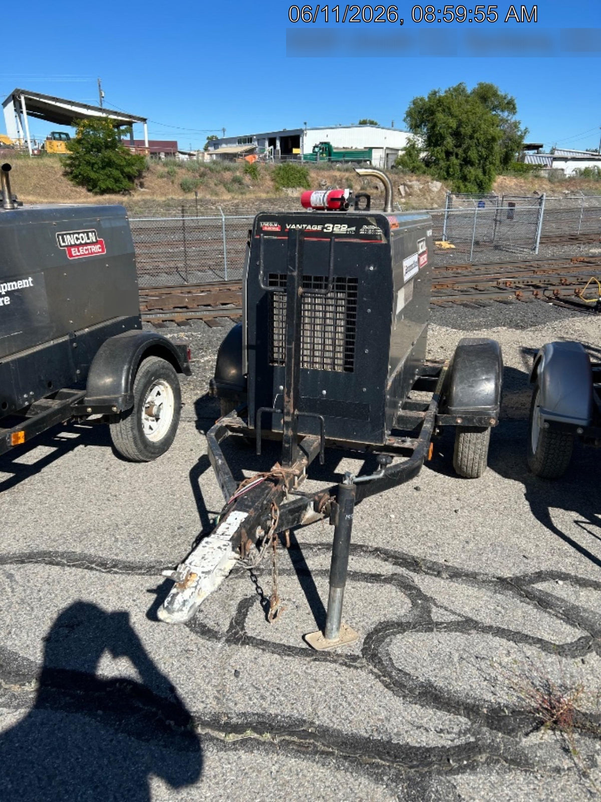 2019 Lincoln Electric Vantage 322 Welder Ready-Pak 3, Two wheel trailer, Fender and Light kit, Cable Rack