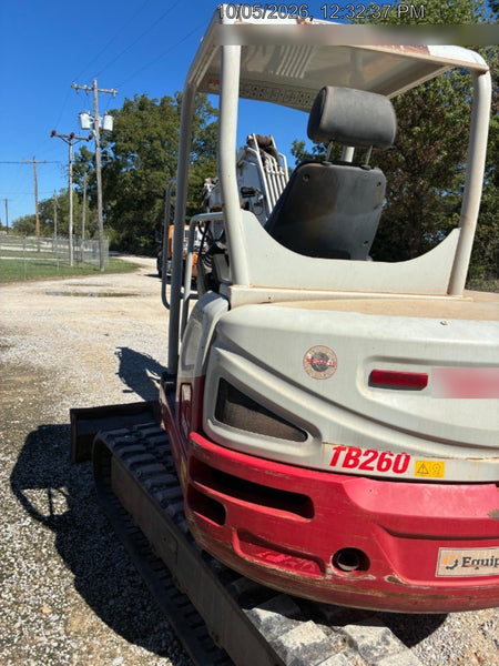 2019 Takeuchi TB260 Takeuchi TB260 Canopy w/Rubber Tracks, Auxiliary Hydraulics, Standard Blade, Manual QC