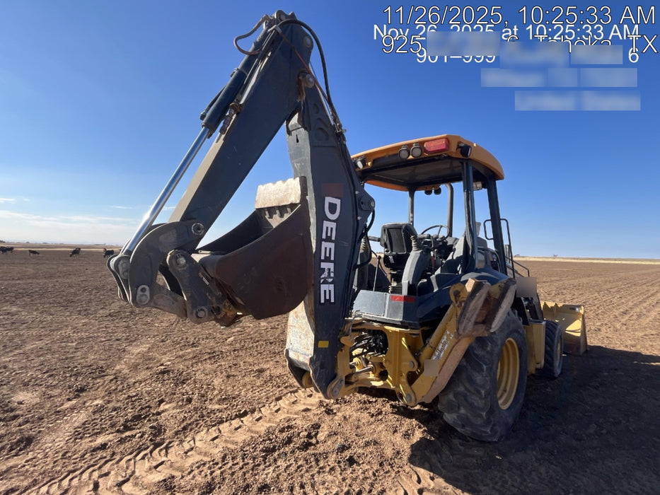 2019 John Deere 310LEP 4WD, Canopy, Standard dipper, ISO Controls, Rear Auxiliary Hydraulics w/Manual QC, Buckets: 12”, 18”, and 24”