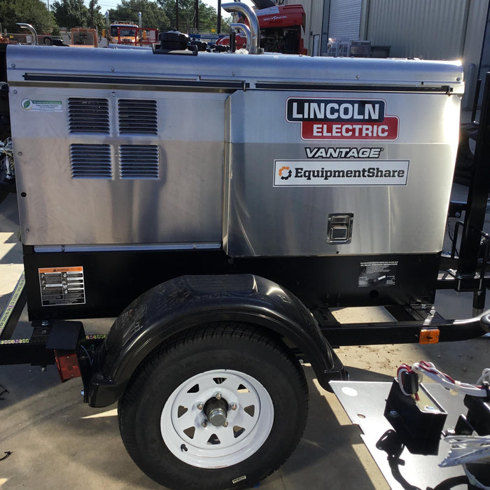 2019 Lincoln Electric Vantage 322 Ready-Pak 3, Two Wheel Trailer, Fender and Light Kit, Cable Rack