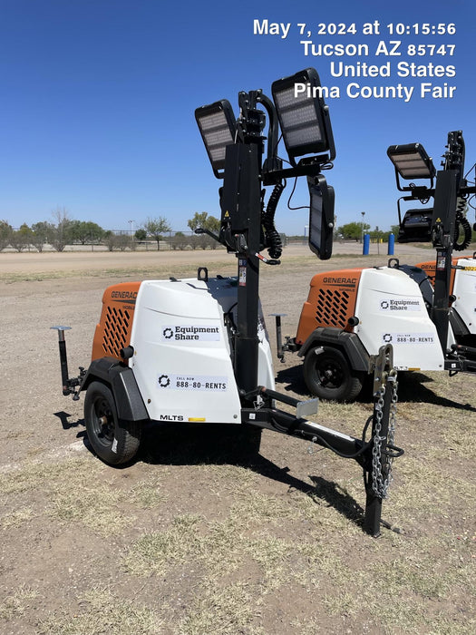 2024 Generac MLT2 Diesel, Flex Switch 120V Input, Powerzone Controller, 
(4) 320W LED Lights, 4kW Generator, 39.9 Gal Fuel Tank, 2" Ball, T3