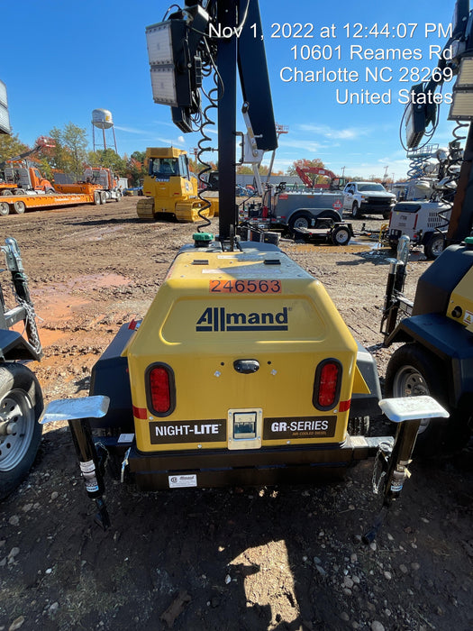 2022 Allmand NLV3GR (4) LED Light Fixture 350W, 23' Vertical Mast, 3kW Prime, Towable