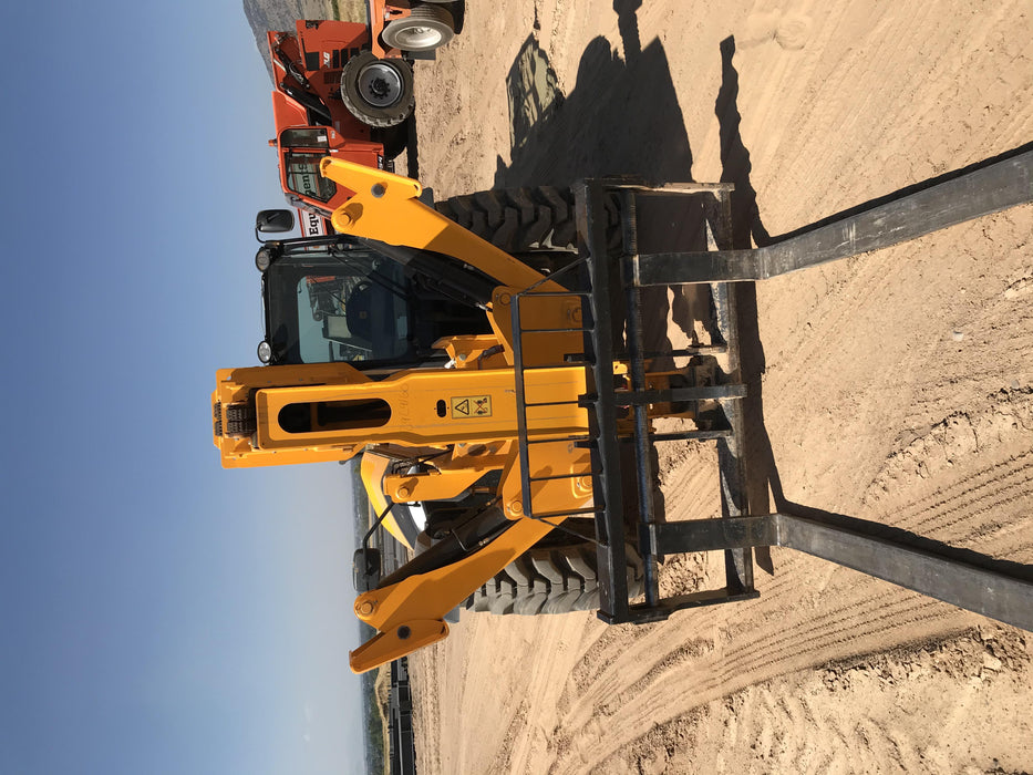 2020 JCB 510-56 Cab/Heat/Air, 74 HP, Solid Tires, STD Worklight, Beacon, Aux Hydraulics, Lifting Eye, Back up Alarm w/66" Carriage/60" Forks