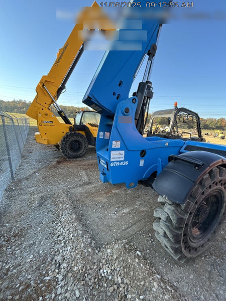 2019 Genie GTH-636 Canopy, Solid RT Tires, LED Work Lights, Beacon 60" QA Carriage, 48" Forks