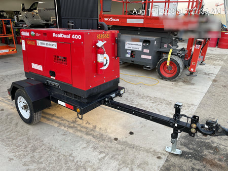 2022 Shindaiwa DGW400MDL Kubota D902 Engine, 23 HP, Dual Op Welder, Wire, Arc, Droop Stick, Tig, and CC Stick Functionality, Simulphase, 3 Phase and 1 Phase Gen Output, Single Axle NB Trlr, Slr Trckl Chrg 12V 12W, Fire Ext