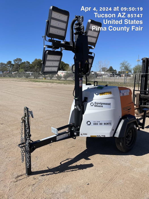 2024 Generac MLT2 Diesel, Flex Switch 120V Input, Powerzone Controller, 
(4) 320W LED Lights, 4kW Generator, 39.9 Gal Fuel Tank, 2" Ball, T3
