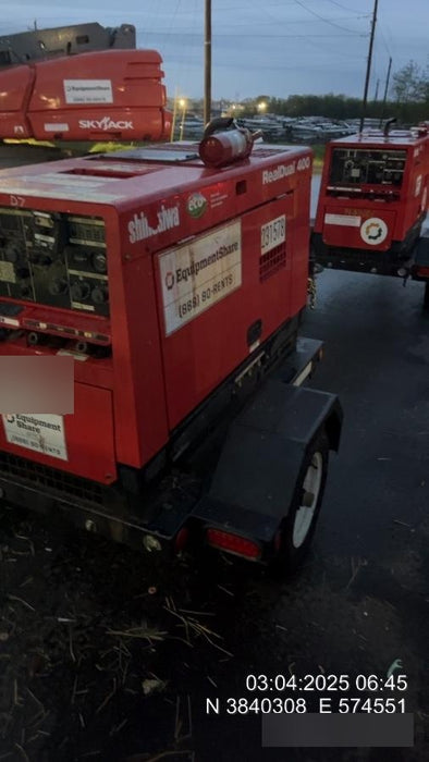 2022 Shindaiwa DGW400MDL Kubota D902 Engine, 23 HP, Dual Op Welder, Wire, Arc, Droop Stick, Tig, and CC Stick Functionality, Simulphase, 3 Phase and 1 Phase Gen Output, Single Axle NB Trlr, Slr Trckl Chrg 12V 12W, Fire Ext