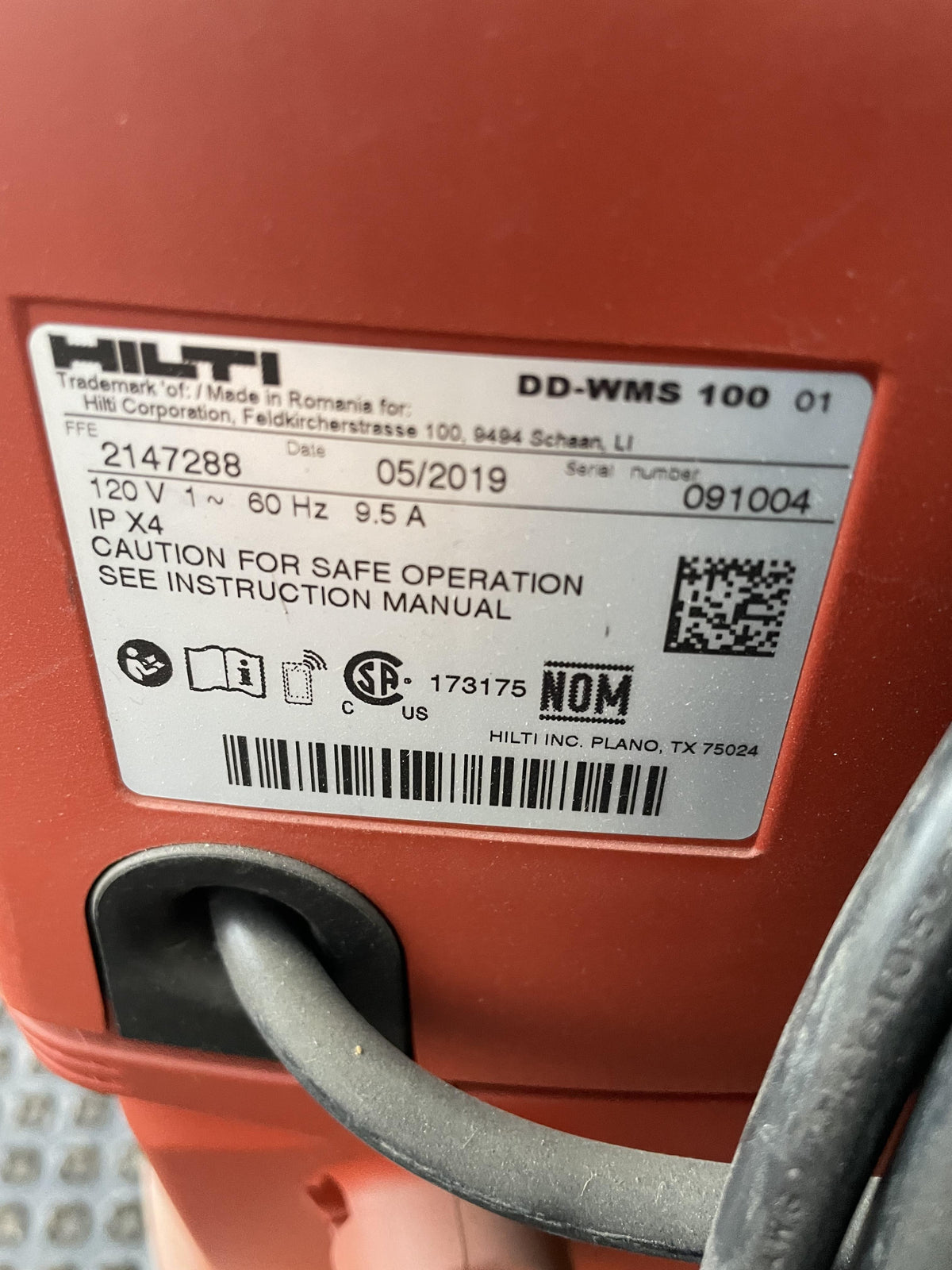2019 HILTI DD 150-U
