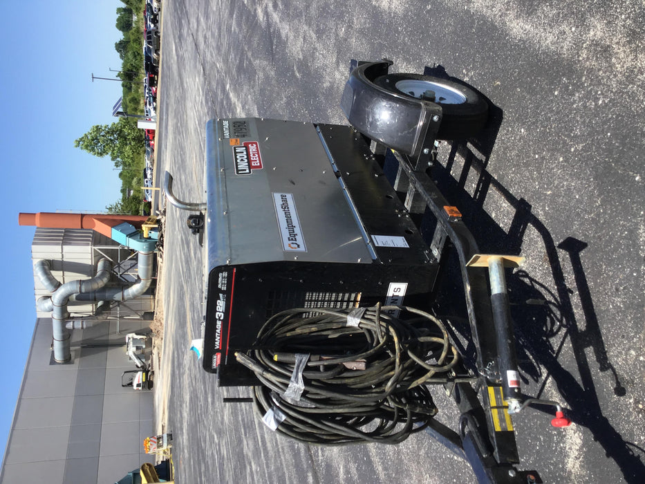 2019 Lincoln Electric Vantage 322 Ready-Pak 3, Two Wheel Trailer, Fender and Light Kit, Cable Rack
